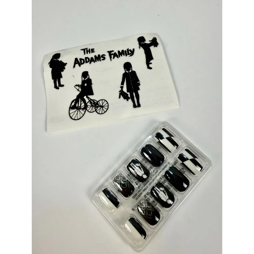Wednesday Addams Costume Accessory Bundle Wig Cap Nails Tattoos Girls